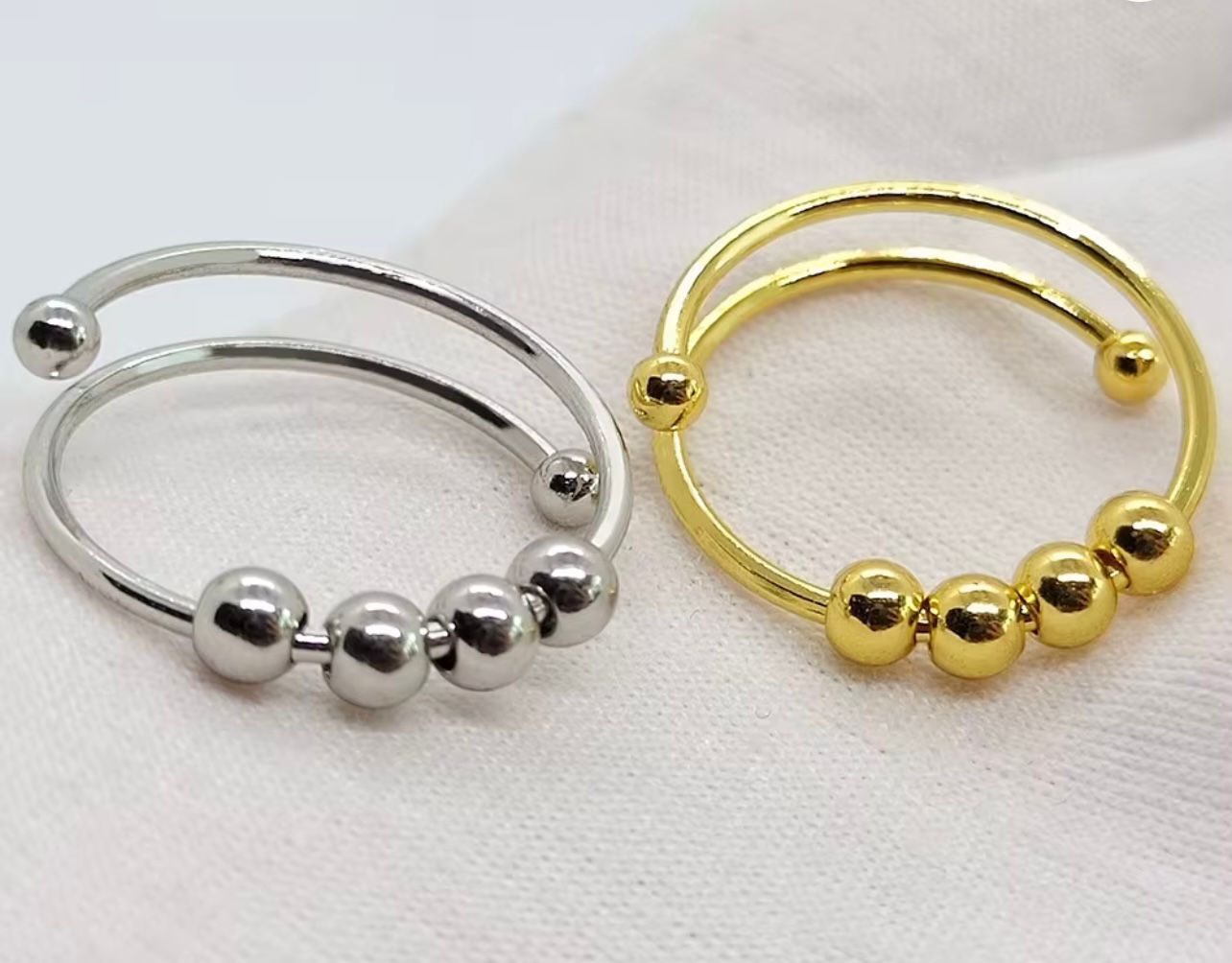 Spinning Beads Frosted Gold Plated