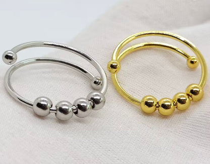 Spinning Beads Frosted Gold Plated