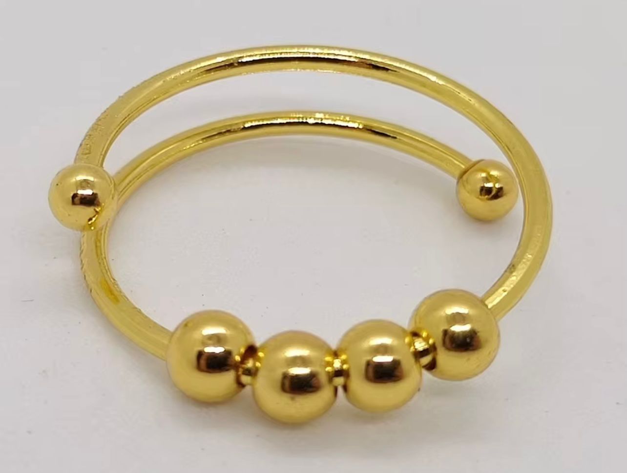 Spinning Beads Frosted Gold Plated