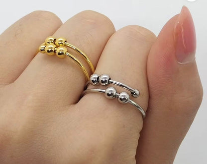 Spinning Beads Frosted Gold Plated